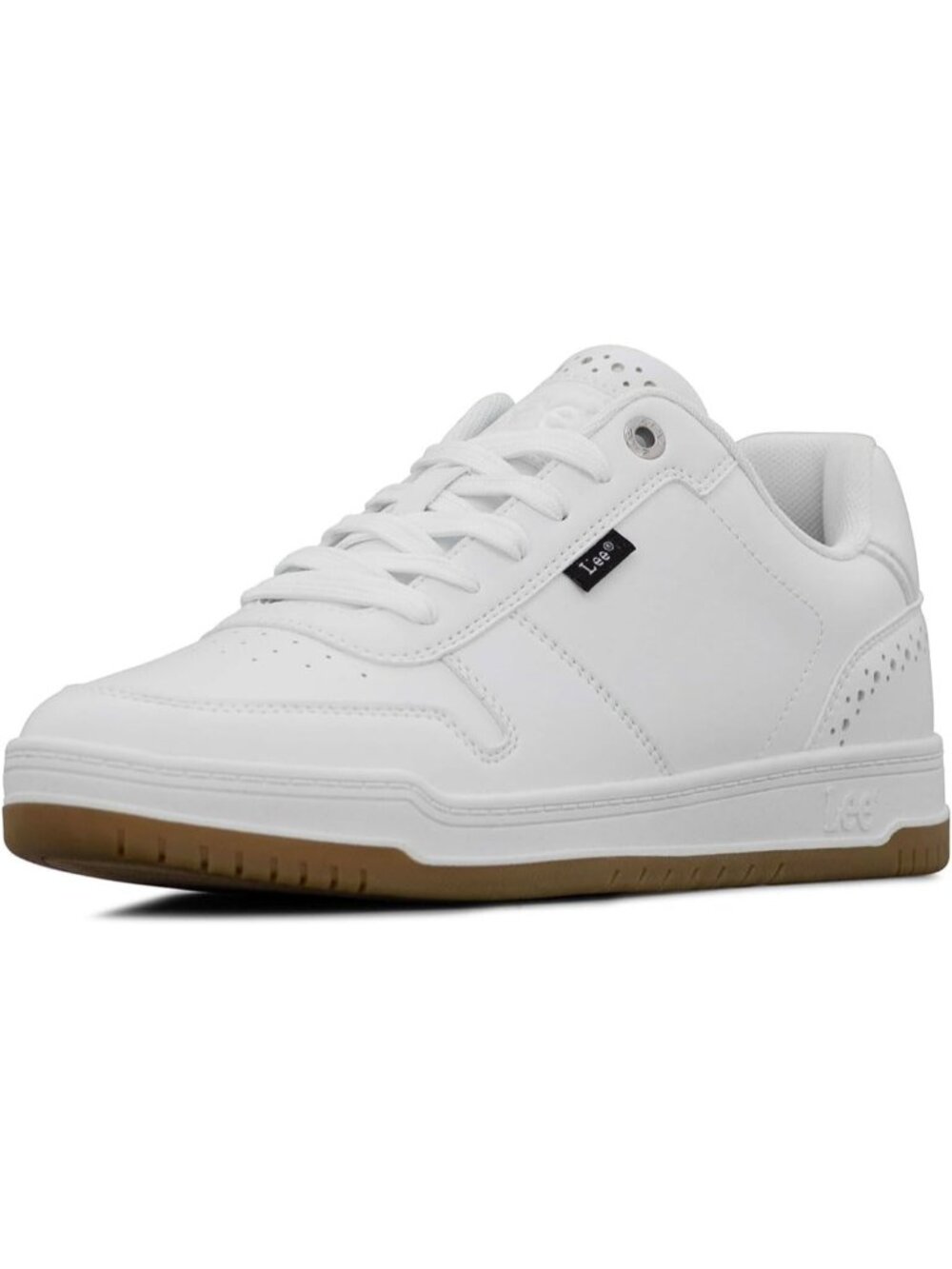 Lee Men's White Mono Moc Toe Imported Lace Up Specter Court Sneakers Shoes